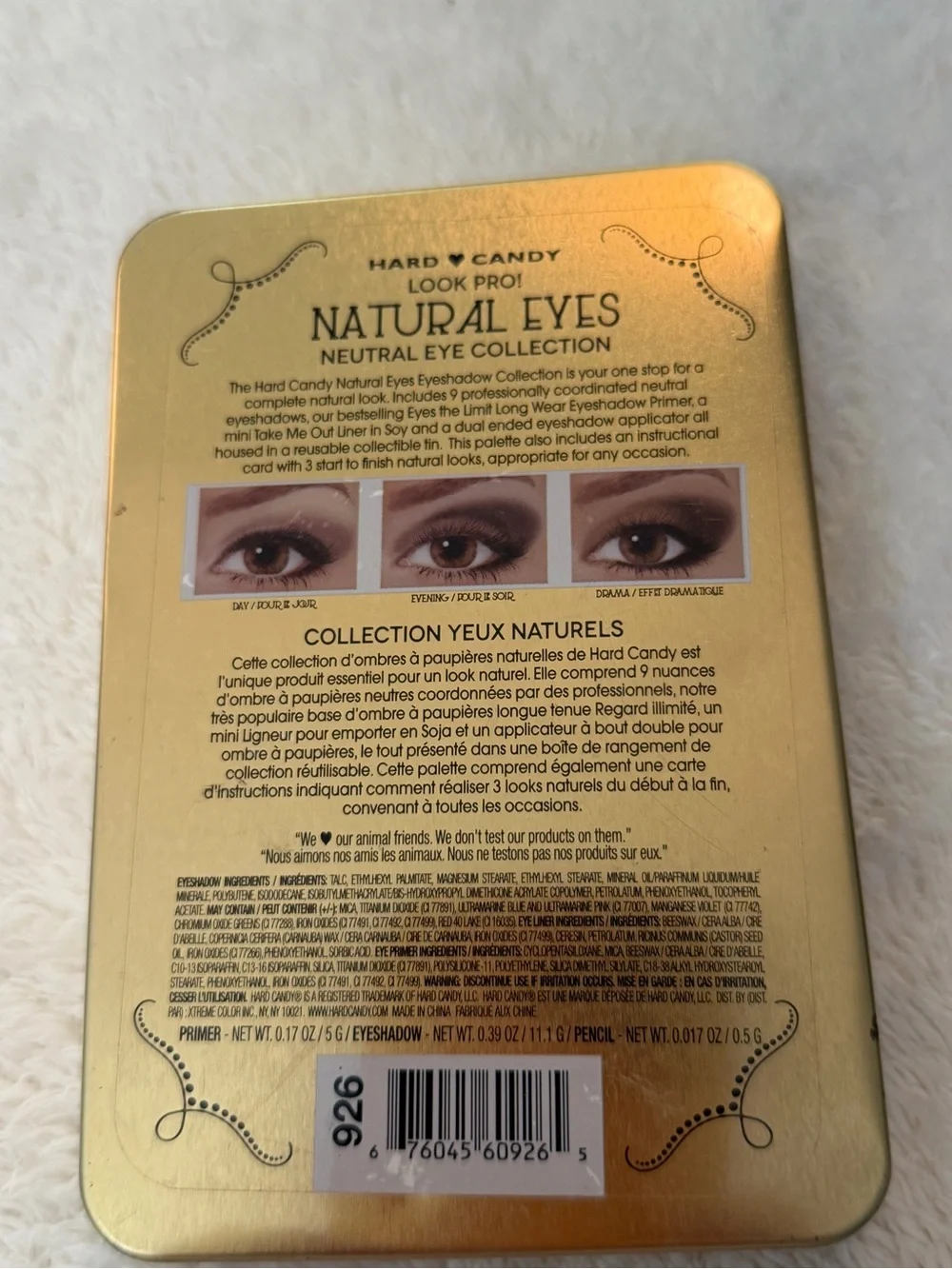 Hard Candy Gold Metallic Natural Eyes Neutral Eyeshadow Tin tb